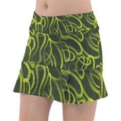 Green abstract stippled repetitive fashion seamless pattern Tennis Skorts