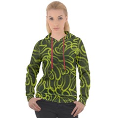 Green abstract stippled repetitive fashion seamless pattern Women s Overhead Hoodie