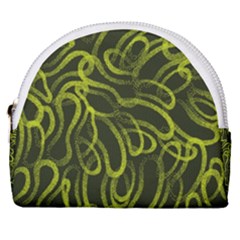 Green Abstract Stippled Repetitive Fashion Seamless Pattern Horseshoe Style Canvas Pouch by BangZart