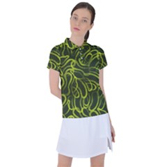 Green abstract stippled repetitive fashion seamless pattern Women s Polo Tee