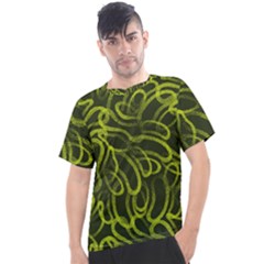 Green abstract stippled repetitive fashion seamless pattern Men s Sport Top