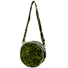Green abstract stippled repetitive fashion seamless pattern Crossbody Circle Bag
