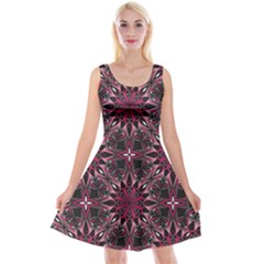 Seamless Pattern With Flowers Oriental Style Mandala Reversible Velvet Sleeveless Dress