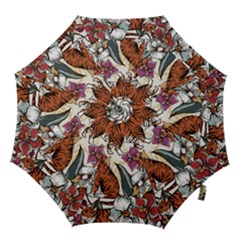Natural seamless pattern with tiger blooming orchid Hook Handle Umbrellas (Large)