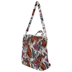 Natural Seamless Pattern With Tiger Blooming Orchid Crossbody Backpack