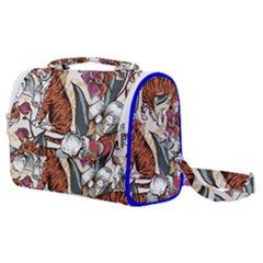 Natural seamless pattern with tiger blooming orchid Satchel Shoulder Bag