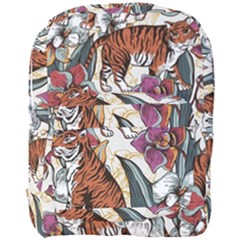Natural seamless pattern with tiger blooming orchid Full Print Backpack