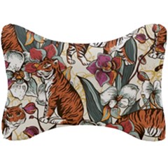 Natural seamless pattern with tiger blooming orchid Seat Head Rest Cushion