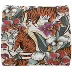 Natural seamless pattern with tiger blooming orchid Seat Cushion