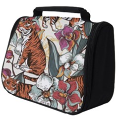 Natural seamless pattern with tiger blooming orchid Full Print Travel Pouch (Big)