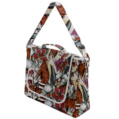 Natural seamless pattern with tiger blooming orchid Box Up Messenger Bag