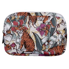 Natural seamless pattern with tiger blooming orchid Make Up Pouch (Small)