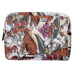Natural seamless pattern with tiger blooming orchid Make Up Pouch (Medium)