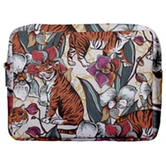 Natural seamless pattern with tiger blooming orchid Make Up Pouch (Large)