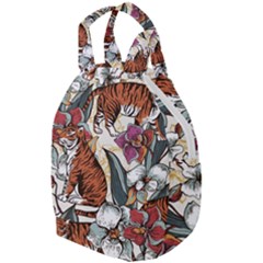 Natural seamless pattern with tiger blooming orchid Travel Backpacks