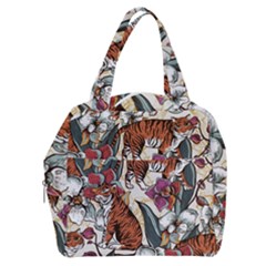 Natural seamless pattern with tiger blooming orchid Boxy Hand Bag