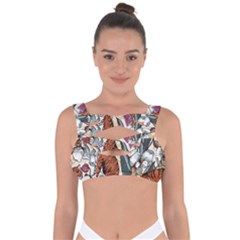 Natural seamless pattern with tiger blooming orchid Bandaged Up Bikini Top