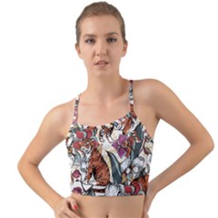 Natural seamless pattern with tiger blooming orchid Mini Tank Bikini Top