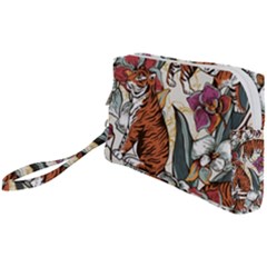 Natural seamless pattern with tiger blooming orchid Wristlet Pouch Bag (Small)