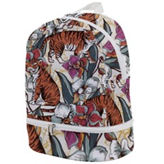 Natural Seamless Pattern With Tiger Blooming Orchid Zip Bottom Backpack by BangZart