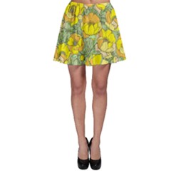 Seamless Pattern With Graphic Spring Flowers Skater Skirt by BangZart