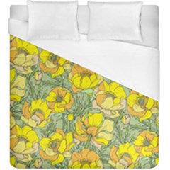 Seamless Pattern With Graphic Spring Flowers Duvet Cover (king Size) by BangZart
