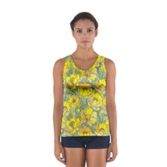 Seamless Pattern With Graphic Spring Flowers Sport Tank Top 