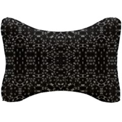 Black And White Tech Pattern Seat Head Rest Cushion by dflcprintsclothing
