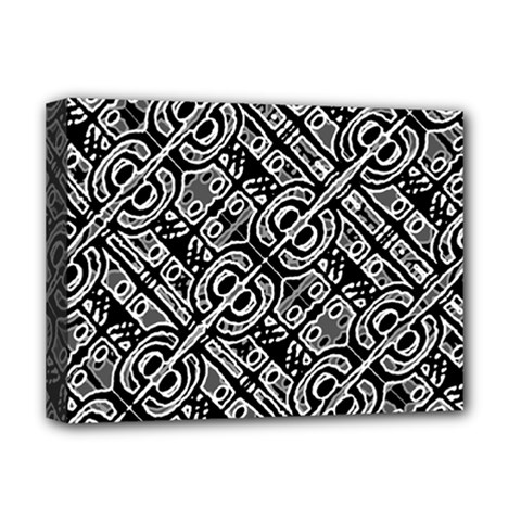 Linear Black And White Ethnic Print Deluxe Canvas 16  X 12  (stretched)  by dflcprintsclothing