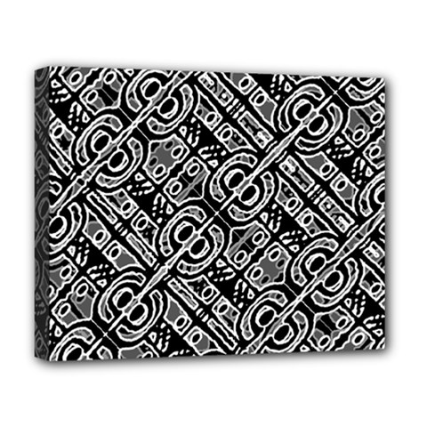 Linear Black And White Ethnic Print Deluxe Canvas 20  X 16  (stretched) by dflcprintsclothing