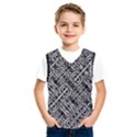 Linear Black And White Ethnic Print Kids  SportsWear View1