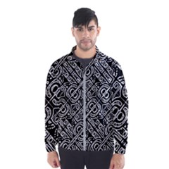 Linear Black And White Ethnic Print Men s Windbreaker by dflcprintsclothing