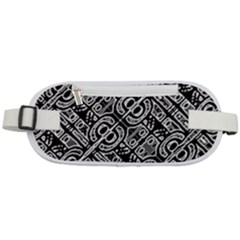 Linear Black And White Ethnic Print Rounded Waist Pouch