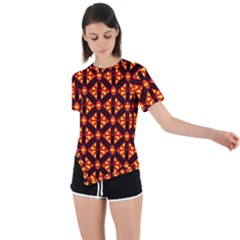 Rby-189 Asymmetrical Short Sleeve Sports Tee