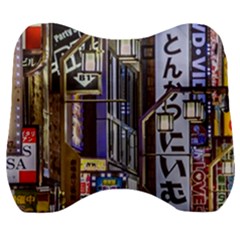 Shinjuku District Urban Night Scene, Tokyo Japan Velour Head Support Cushion by dflcprintsclothing