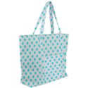 White light blue Hearts pattern, pastel sky blue color Zip Up Canvas Bag View2