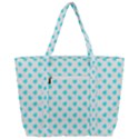 White light blue Hearts pattern, pastel sky blue color Zip Up Canvas Bag View3