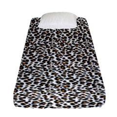 Leopard Spots Pattern, Geometric Dots, Animal Fur Print Fitted Sheet (single Size) by Casemiro