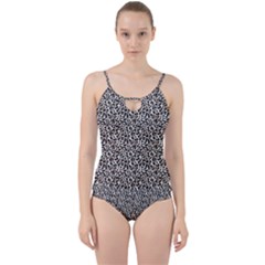 Leopard Spots Pattern, Geometric Dots, Animal Fur Print Cut Out Top Tankini Set by Casemiro