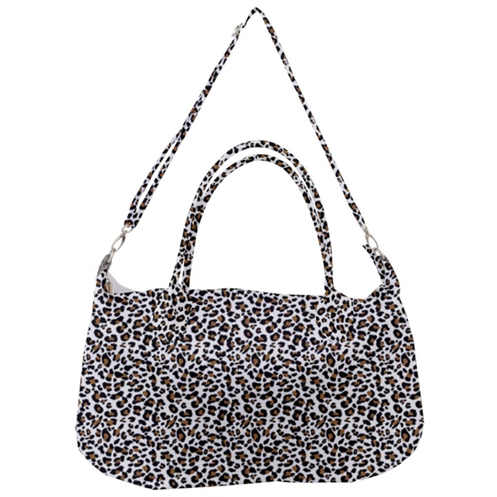 Leopard spots pattern, geometric dots, animal fur print Removal Strap Handbag