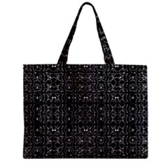 Black And White Ethnic Ornate Pattern Zipper Mini Tote Bag by dflcprintsclothing