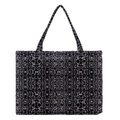 Black And White Ethnic Ornate Pattern Medium Tote Bag by dflcprintsclothing