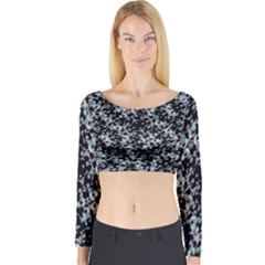 Intricate Modern Abstract Ornate Pattern Long Sleeve Crop Top by dflcprintsclothing