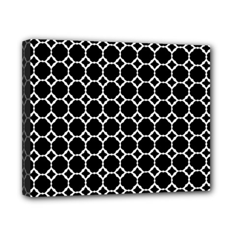 Pattern Abstrait Ronds Noir Canvas 10  X 8  (stretched)