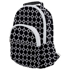 Pattern Abstrait Ronds Noir Rounded Multi Pocket Backpack by kcreatif