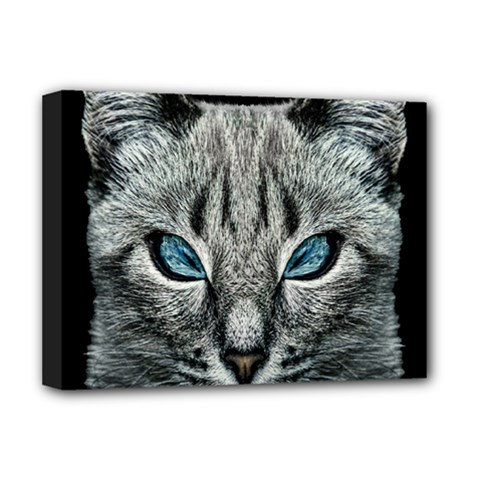 Evil Cat Portrait Digital Art Deluxe Canvas 16  X 12  (stretched)  by dflcprintsclothing