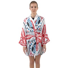 Motif Long Sleeve Satin Kimono by Sobalvarro