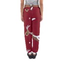 Cute reindeer head with star red background Women s Jogger Sweatpants View2