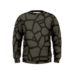 Cartoon Gray Stone Seamless Background Texture Pattern Kids  Sweatshirt
