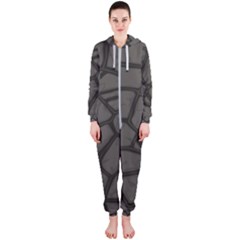 Cartoon Gray Stone Seamless Background Texture Pattern Hooded Jumpsuit (ladies)  by BangZart